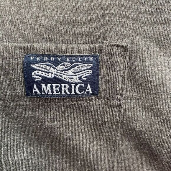 Perry Ellis Men's  Large Blue/Gray/Red Short Sleeve Crew Neck T-Shirt Cotton New - Picture 4 of 11